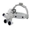 BONEW Headband 3.5X-420mm Magnification Binocular Loupes with 5W Adjustable Headband Lamp Jeweler or Hobby Adjustable Pupil Distance Brightness Head Circumference (Silver) view 1