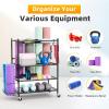 UMINEUX Yoga Mat Storage Racks, Home Gym Storage for Foam Roller, Dumbbells, Kettlebells, All in One Workout Equipment Storage Organizer with Hooks and Wheels view 2