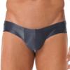 FEESHOW Mens Glossy Low Rise Briefs Elastic Waistband Bulge Pouch Seamless Underwear Swim Trunks Grey Medium view 1