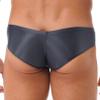 FEESHOW Mens Glossy Low Rise Briefs Elastic Waistband Bulge Pouch Seamless Underwear Swim Trunks Grey Medium view 4