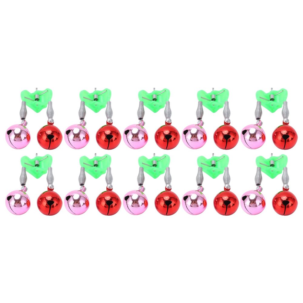 Alomejor Fishing Rod Alarms,10-Piece Dual Alert Bells Secure Fit Fishing Bells for Freshwater Saltwater Anglers Camping Boating