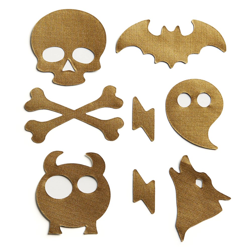 DJR Spooky - Self-Adhesive Down Jacket Repair Patches | Waterproof, Tear-Resistant, Pre-Cut Patches | 7-Piece Set for Outdoor Gear, Sleeping Bags, Backpacks & Tents (Gold)