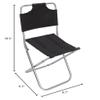 Fdit Mini Portable Folding Camping Chair, Black, Aluminum, Oxford Cloth, Modern Style, Lightweight, Sturdy, Comfortable Backrest, Ideal for Camping, Barbecue, Fishing, Backpacking view 2