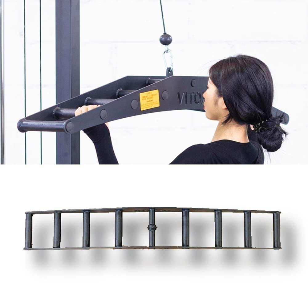 WEBUP LAT Pulldown Bar Cable Attachments with Multi-Handle 120cm Fitness Pull Down Bar Tricep Training Gym Strength Workout