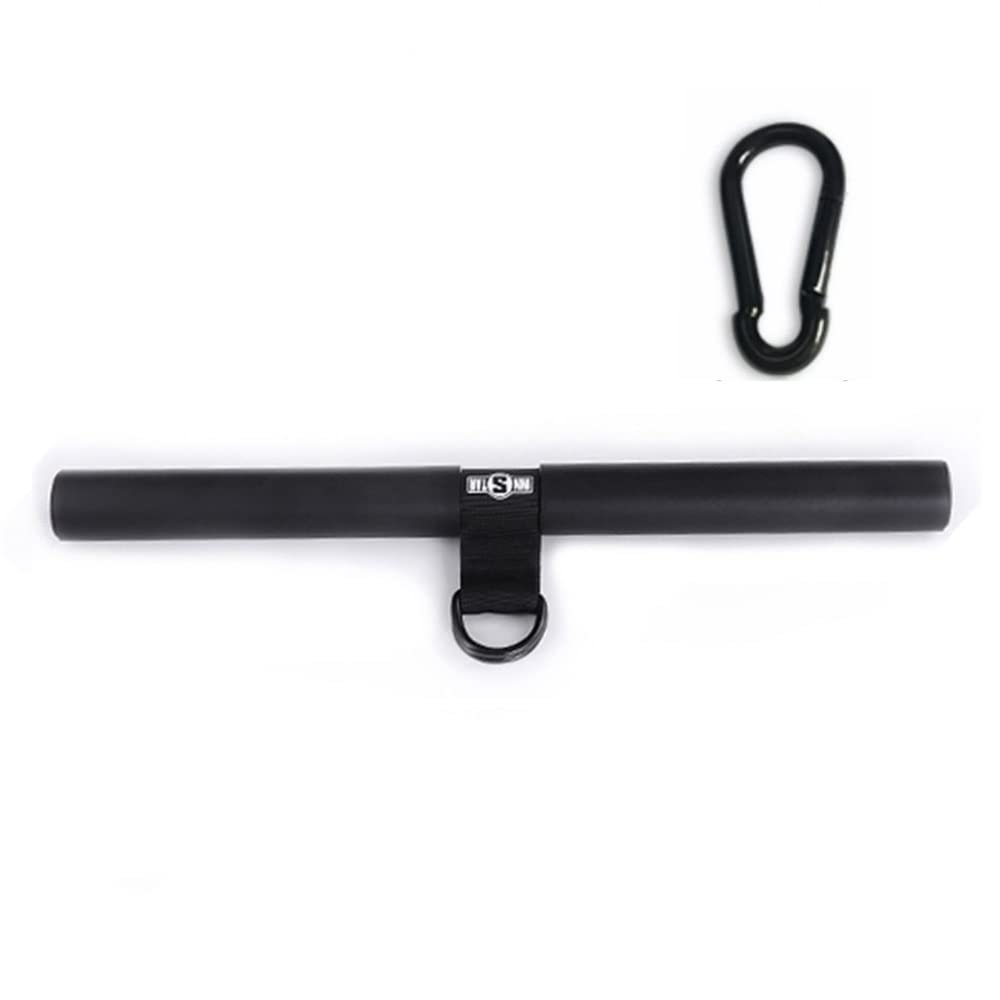 WEBUP Cable Machine Attachment Straight Bar DIY Biceps Triceps 16inch Press Down Bar With Rubber Handle Carabiner Gym Home Resistance Train