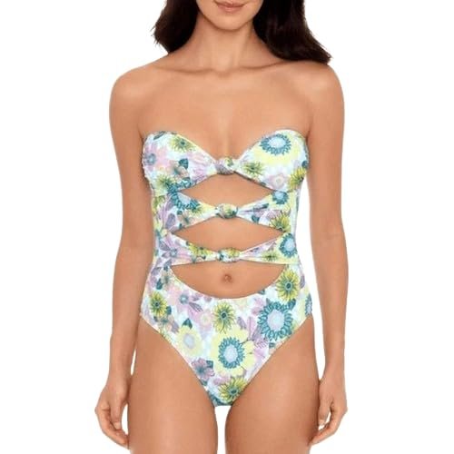 Salt + Cove Womens Swimwear One-Piece Cutout Tie-Knot Blue XL