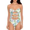 Salt + Cove Womens Swimwear One-Piece Cutout Tie-Knot Blue XL view 1