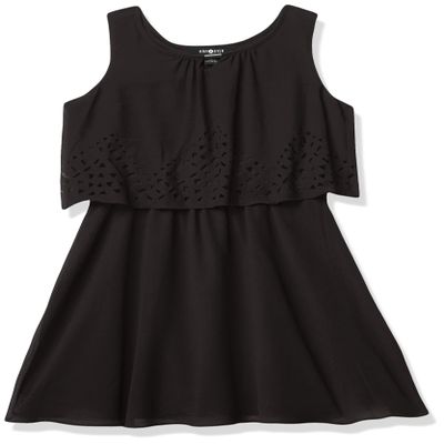 Amy Byer Girls' Popover Dress, Black, 14