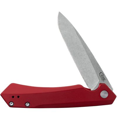 Case XX WR Pocket Knife Kinzua EDC, S35VN Spear Blade, Red Anodized Aluminum Handle W/Clip #64661 (KINZUA) 4 3/4" Inches Closed