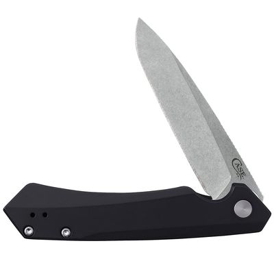 Case XX WR Pocket Knife Kinzua EDC, S35VN Spear Blade, Black Anodized Aluminum Handle W/Clip #64662 (KINZUA) 4 3/4" Inches Closed