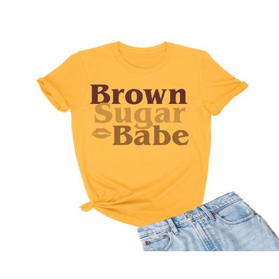 4X-Large Gold Mens Brown Sugar Babe Black Women Heritage Pride T-Shirt