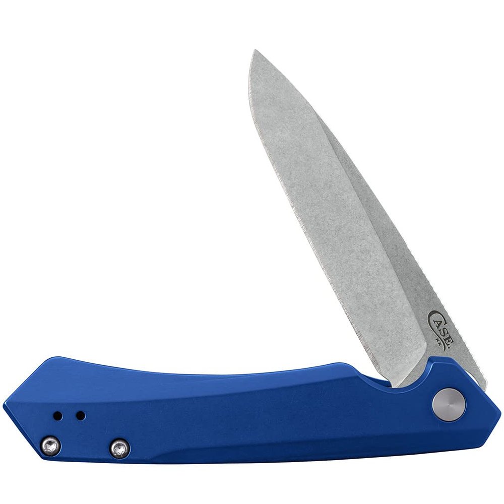 Case XX WR Pocket Knife Kinzua EDC, S35VN Spear Point Blade, Blue Anodized Aluminum Handle W/Clip #64660 (KINZUA) 4 3/4" Inches Closed