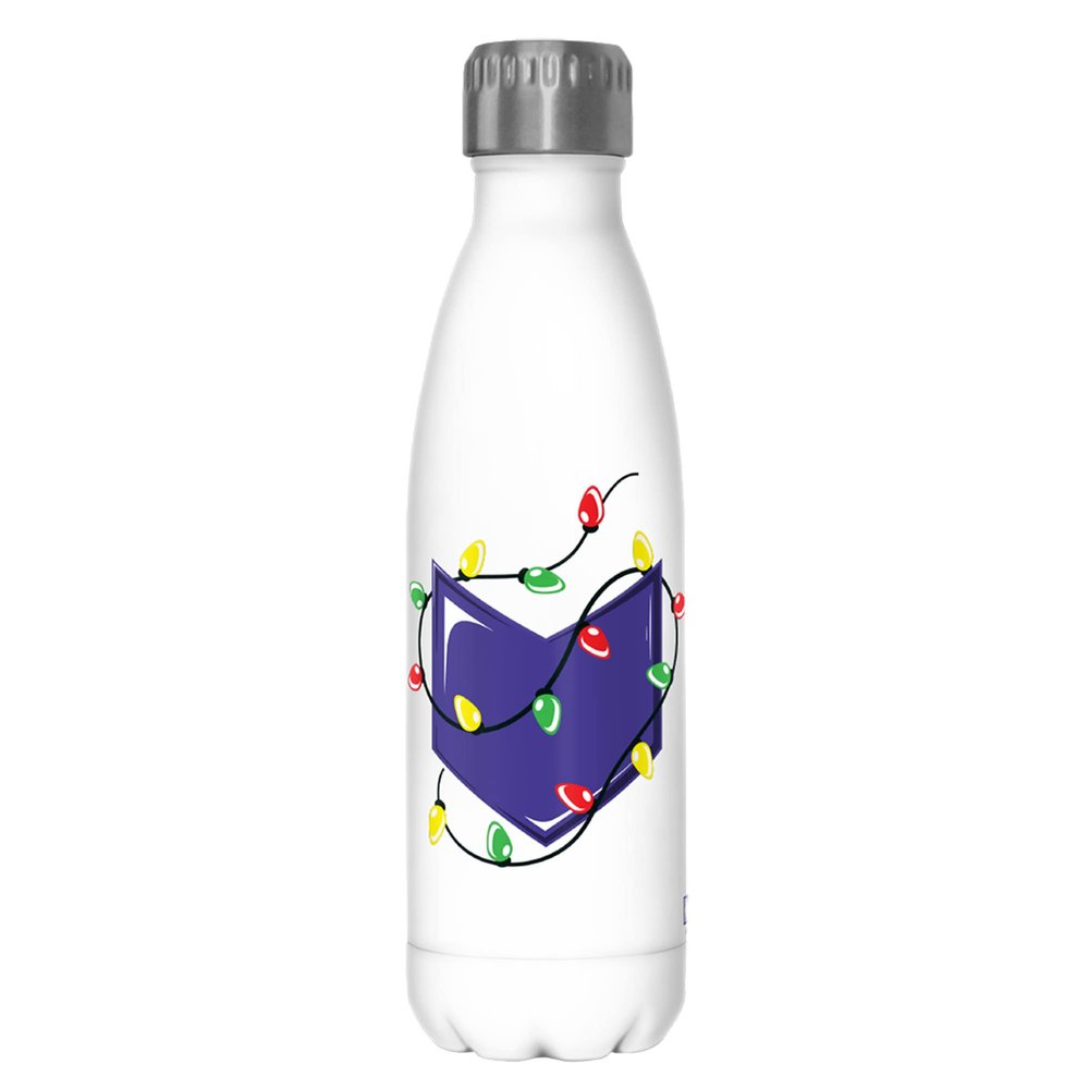 Fifth Sun Marvel Hawkeye Christmas Lights Logo 17 oz Stainless Steel Water Bottle, 17 Ounce, Multicolored