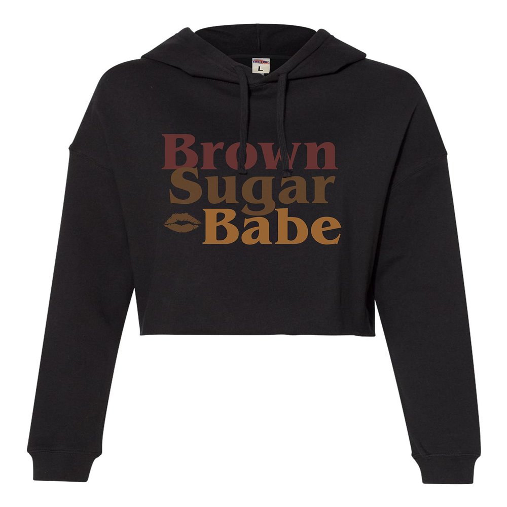 Go All Out Small Black Women Brown Sugar Babe Black Women Heritage Pride Cropped Hooded Sweatshirt