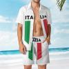Adugen Origei Italian Flag Casual Beach Suit Summer Beach Shorts 80s 90s Men's Swim Trunks Printed Beach Shorts M view 2