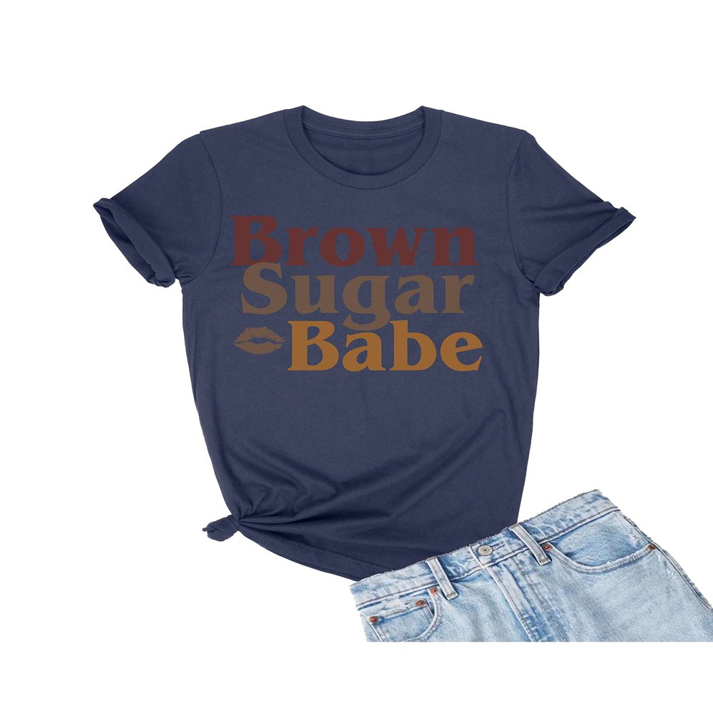 4X-Large Navy Blue Mens Brown Sugar Babe Black Women Heritage Pride T-Shirt