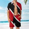 Adugen Origei Trinidad and Tobago Flag Casual Beach Suit Summer Beach Shorts 80s 90s Men's Swim Trunks Printed Beach Shorts M view 2