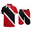 Adugen Origei Trinidad and Tobago Flag Casual Beach Suit Summer Beach Shorts 80s 90s Men's Swim Trunks Printed Beach Shorts M view 3