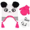ABG Accessories Girls Critter Winter Hat and 2 Pair Gloves or Mittens (Toddler/Little Girls), Size Age 2-4, Panda Mittens view 1