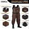 Foxelli Chest Waders, Waterproof 4mm Neoprene Hunting & Fishing Waders for Men & Women with Boots view 4