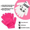 ABG Accessories Girls Critter Winter Hat and 2 Pair Gloves or Mittens (Toddler/Little Girls), Size Age 4-7, Panda Gloves view 4