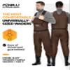 Foxelli Chest Waders, Waterproof 4mm Neoprene Hunting & Fishing Waders for Men & Women with Boots view 2