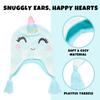 ABG Accessories Girls Critter Winter Hat and 2 Pair Gloves or Mittens (Toddler/Little Girls), Size Age 2-4, Caticorn Blue Cloud Mittens view 3