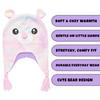 ABG Accessories Girls Critter Winter Hat and 2 Pair Gloves or Mittens (Toddler/Little Girls), Size Age 2-4, Pink Bear Mittens view 4