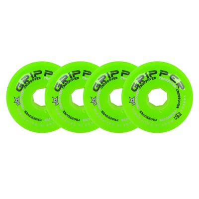 Labeda Roller Hockey Wheels Gripper Crossover X-Soft 74A Green 76mm - Set of 4