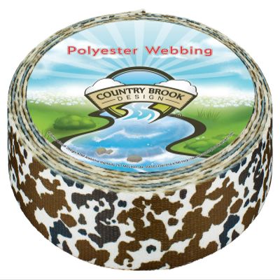 Country Brook Design - Cow Print Polyester Webbing (1 1/2 Inch, 10 Yards)