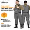 Foxelli Chest Waders, Waterproof 4mm Neoprene Hunting & Fishing Waders for Men & Women with Boots view 2