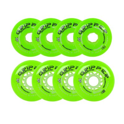 Labeda Roller Hockey Wheels Gripper Crossover X-Soft 74A Green 76mm 80mm Hilo