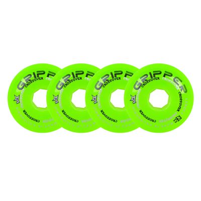 Labeda Roller Hockey Wheels Gripper Crossover X-Soft 74A Green 72mm - Set of 4, Green 74A (X-Soft), 72mm 4-Pack