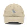 Devon rex cat hat, Embroidered Devon rex hat, Devon rex cat Gifts, cat mom cat dad hat, Unisex Distressed Dad Hat. Khaki view 1