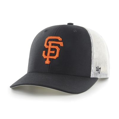 '47 MLB Men's Trucker Snapback Adjustable Hat (San Francisco Giants - Black), One Size