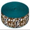 Country Brook Design - 7/8 Inch Cow Print Ribbon on 1 Inch Teal Nylon Webbing (50 Yards) view 1