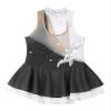 easyforever Kids Girls Long Sleeve Skirted Leotards Bodysuit Ballet Dance Dress Ballerina Figure Ice Skating Dress 005_Black&White 8 Years view 2