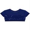 easyforever Girls Athletic Dance Sports Sequins Crop Tops Vest Shirts Gymnastics Ballet Jazz Dance Tank Tops Dancewear Dark Blue 6 Years view 4
