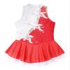 easyforever Kids Girls Long Sleeve Skirted Leotards Bodysuit Ballet Dance Dress Ballerina Figure Ice Skating Dress 005_Burgundy&White 8 Years view 1