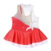 easyforever Kids Girls Long Sleeve Skirted Leotards Bodysuit Ballet Dance Dress Ballerina Figure Ice Skating Dress 005_Burgundy&White 8 Years view 2