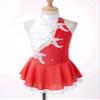 easyforever Kids Girls Long Sleeve Skirted Leotards Bodysuit Ballet Dance Dress Ballerina Figure Ice Skating Dress 005_Burgundy&White 8 Years view 4