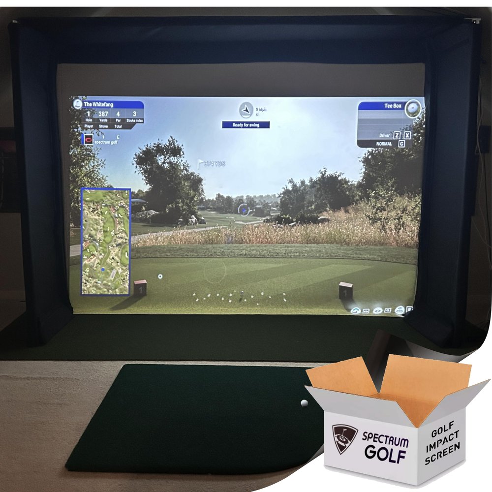 SPECTRUM GOLF SIMULATORS- Golf Impact Screen Poly Mesh for Golf Simulator-Triple Hemmed-US Made (120 x 96)