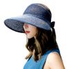 Bienvenu Straw Hats for Women Sun Visors Packable Sun Hat Women,Navy_Big view 1