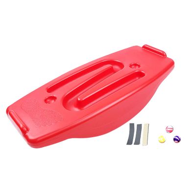 PHASFBJ Board Exercise for Fitness with Roller Board Balancing for Surf, Ski, Snowboard and Skateboarding, Kids Rocking Seesaw Plastic Balance Board with 3 Balls,Red,2