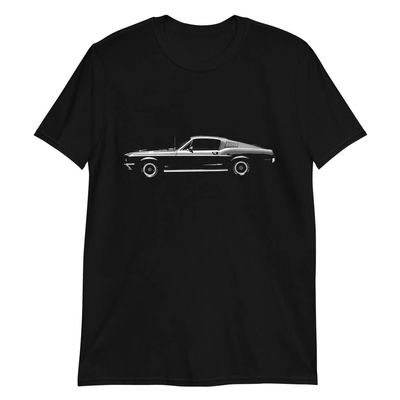JG Infinite 1968 Stang GT Fastback Collector Pony Car Short-Sleeve Unisex T-Shirt Black