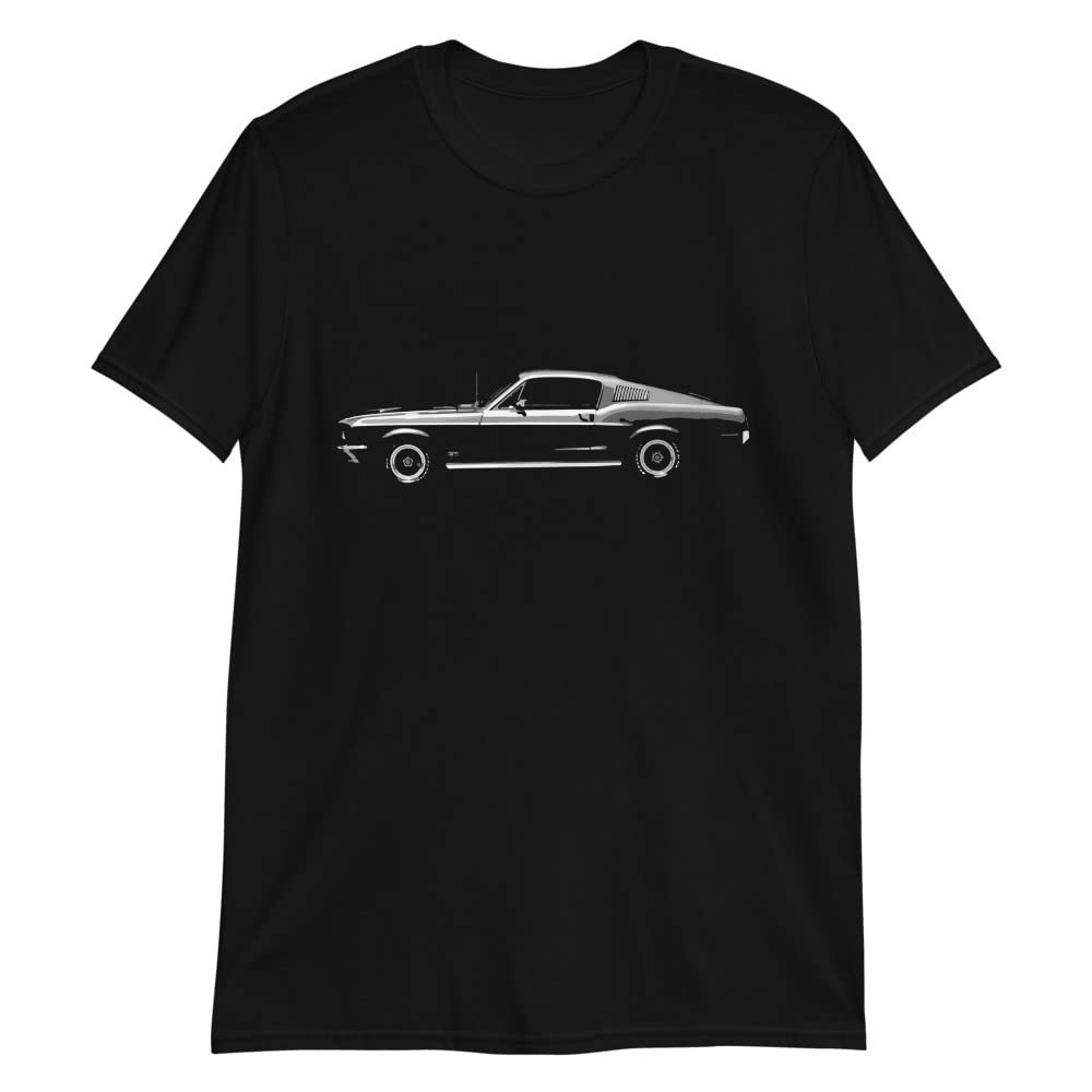 JG Infinite 1968 Stang GT Fastback Collector Pony Car Short-Sleeve Unisex T-Shirt Black
