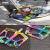 GORIX Bike Flat Pedals Wide CNC 3 Bbearings Lightweight with Non-Slip Pin Spike Oil Slick Road Mountain MTB Bicycle (GX-FX181) view 3