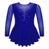 VernLan Big Girls Mock Neck Roller Ice Figure Skating Dress Dance wear Competiton Costume Gymnastic Leotard Skirt Dark Blue 10 Years view 1