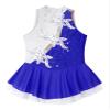easyforever Kids Girls Long Sleeve Skirted Leotards Bodysuit Ballet Dance Dress Ballerina Figure Ice Skating Dress 005_Blue&White 16 Years view 1
