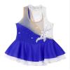easyforever Kids Girls Long Sleeve Skirted Leotards Bodysuit Ballet Dance Dress Ballerina Figure Ice Skating Dress 005_Blue&White 16 Years view 2